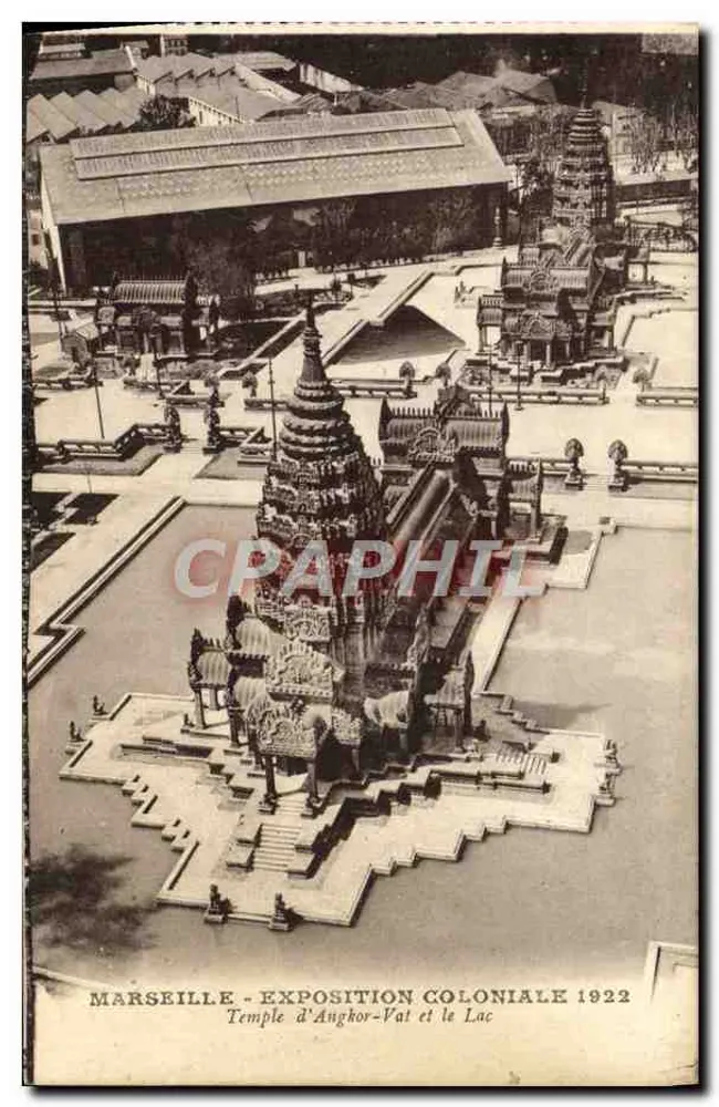Marseille - Kolonialausstellung 1922 - Tempel von Angkor Wat und der See - Vorderseite