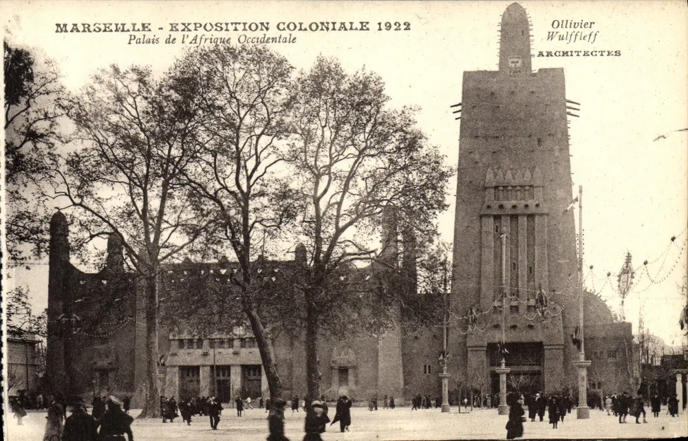 Marseille - Kolonialausstellung 1922 — Palast der Westafrika — Architekten Ollivier Wulffleff - Vorderseite