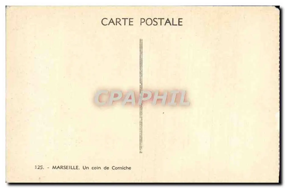 Marselha — Um canto da Corniche — Editor não visível - Verso