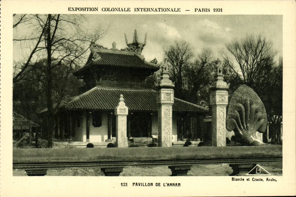Pavillon de l'Annam — Internationale Kolonialausstellung — Paris 1934 — Blanche et Craste, Archs. - Vorderseite