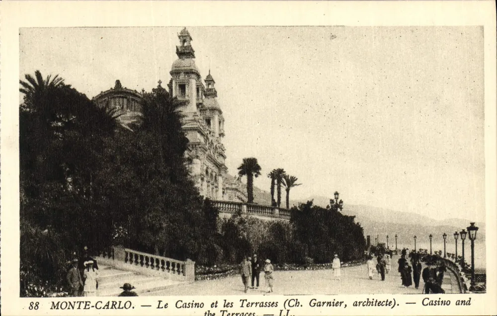 Monte-Carlo — Das Casino und die Terrassen (Ch. Garnier, Architekt) — II. - Vorderseite