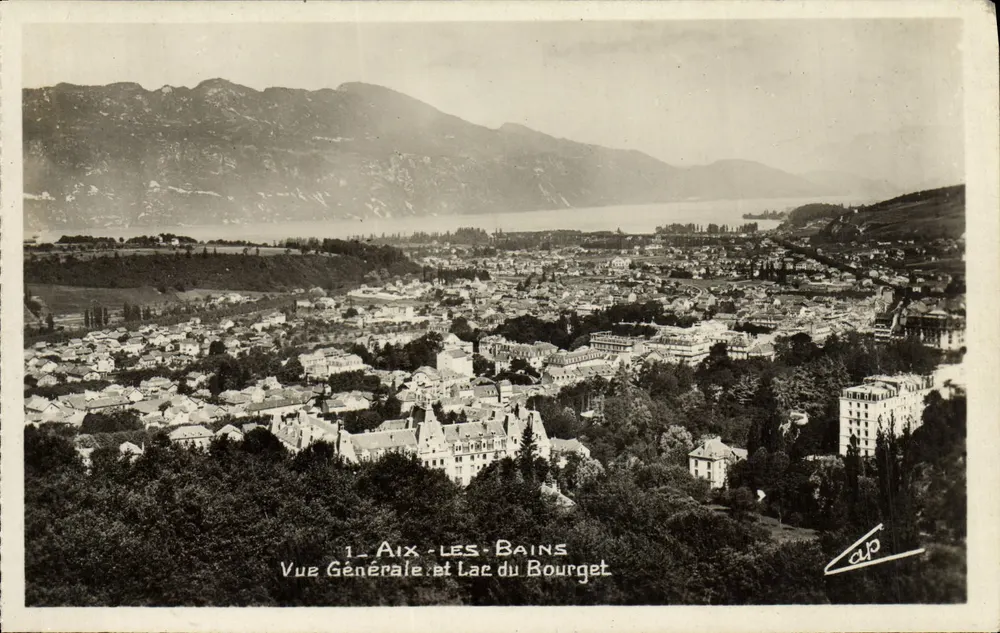 Aix-les-Bains — Vista Geral e Lago do Bourget — CPAPHIL Paris - Frente