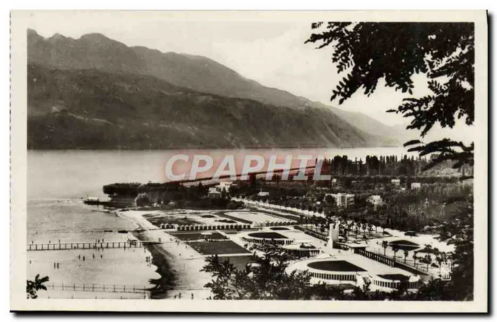 Aix-les-Bains — Allgemeiner Blick auf den Strand und den See Bourget — Verlag C.A.P. - Paris - Vorderseite