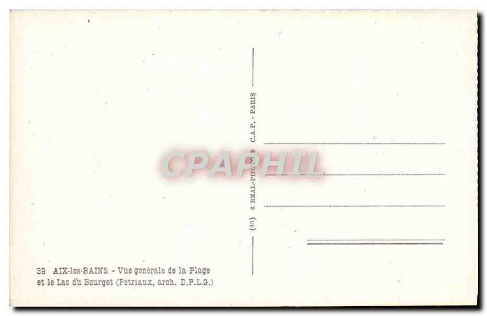 Aix-les-Bains — Allgemeiner Blick auf den Strand und den See Bourget — Verlag C.A.P. - Paris - Rückseite