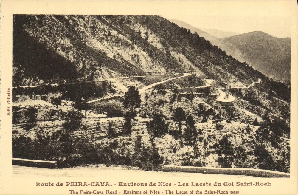 Route de PEIRA-CAVA - Umgebung von Nice - Die Kurven des Col Saint-Roch — Verlag Gilletta - Vorderseite