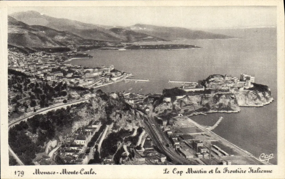 Monaco-Monte-Carlo — Cap Martin und die italienische Grenze — C.P. 179 - Vorderseite