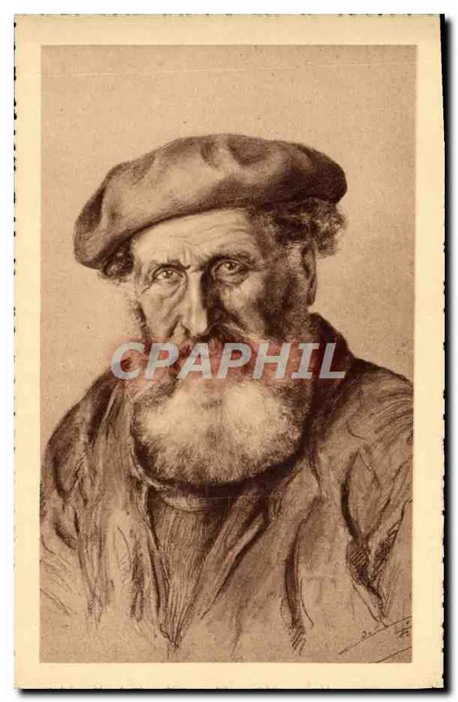 Retrato de um homem idoso barbado — Bretagne — Edição Scherbeek, Nancy, n°3 - Frente
