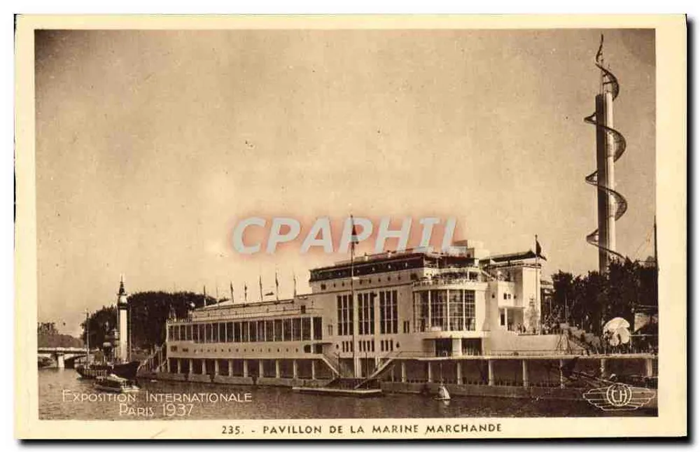 Internationale Ausstellung Paris 1937 — Pavillon der Handelsflotte — Verleger H. Chipaud, Boulogne-sur-Seine - Vorderseite