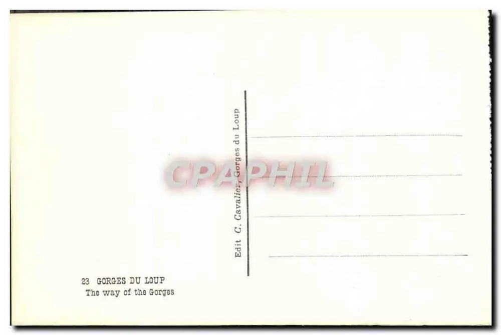 Gorges do Loup — Estrada das Gorges — Editor C. Cavalier - Verso