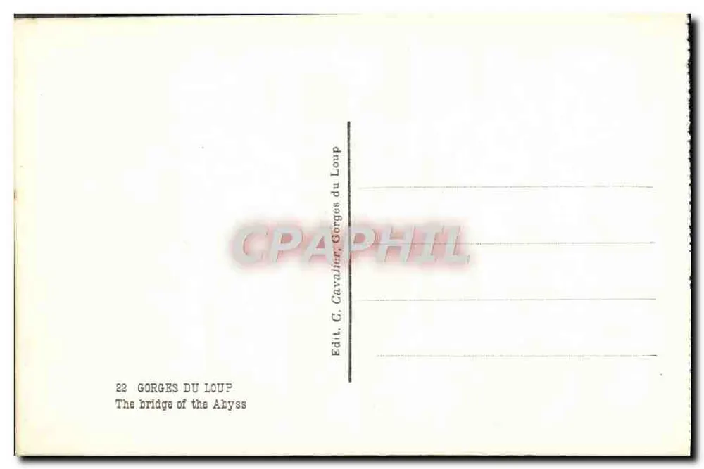 Gorges do Loup — O Ponte da Abismo — C.A.A. (editor) - Verso