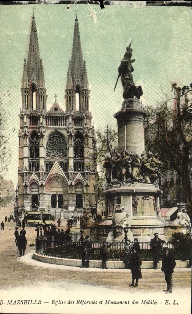 Marseille — Église des Réformés et Monument des Mobiles — E. L. - Vorderseite