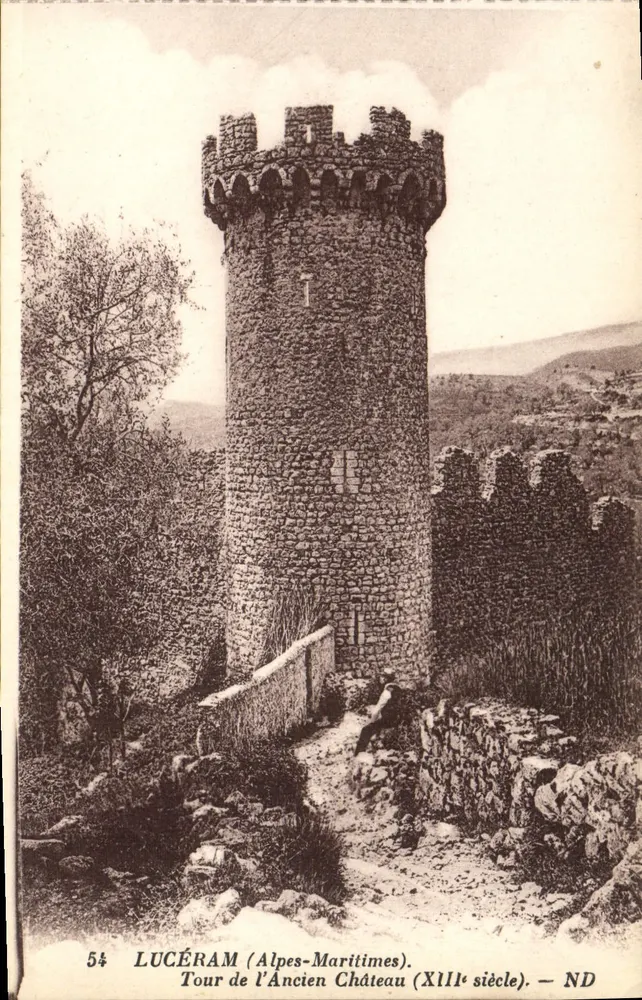 Lucéram (Alpes-Maritimes) — Torre do Velho Castelo (século XIII) — ND - Frente