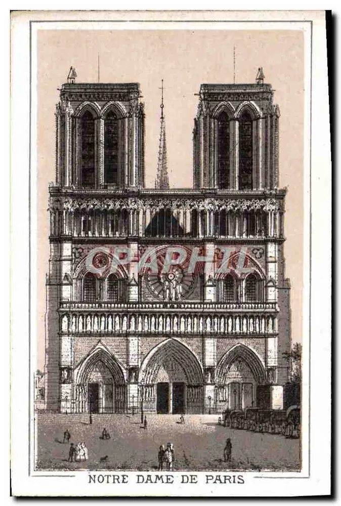 Nossa Senhora de Paris — vista da fachada — editor desconhecido, número de série não visível - Frente
