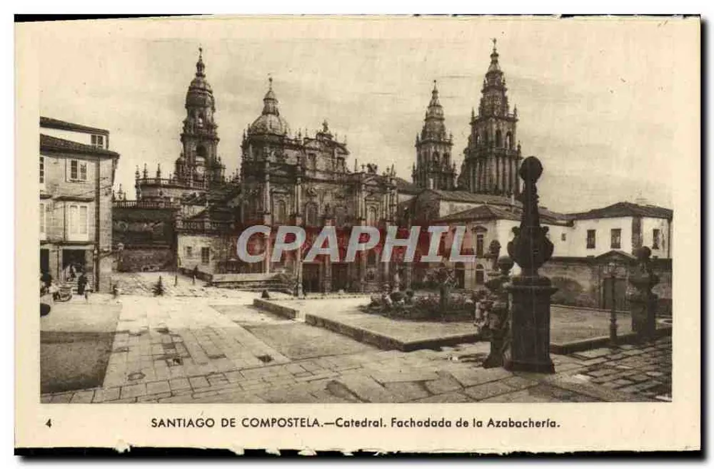 Santiago de Compostela — Kathedrale. Fassade der Azabachería — Verleger Arribas Zaragoza, Nr. 4 - Vorderseite