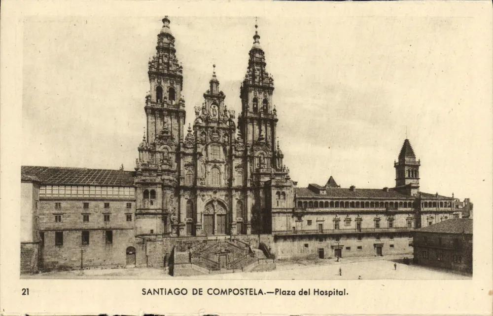 SANTIAGO DE COMPOSTELA — Plaza del Hospital — Verlag Arribas, Zaragoza, n° 21 - Vorderseite