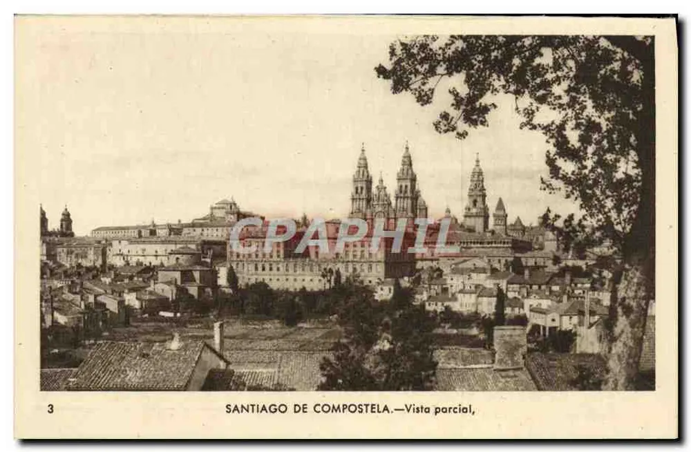 Santiago de Compostela — Teilansicht — Edic. Arribas, Zaragoza, n°3 - Vorderseite