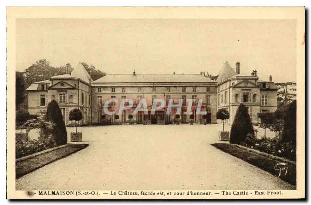Malmaison (S.-et-O.) — O Castelo, fachada leste, e pátio de honra — Editor A. Leconte, Paris - Frente