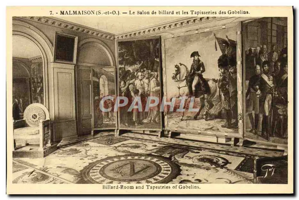 Malmaison (S.-et-O.) — Der Billardraum und die Gobelins-Tapisserien. - Vorderseite