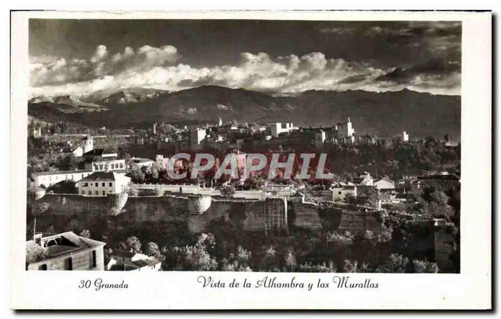 Granada — Ansicht der Alhambra und der Mauern — Serie 30 - Vorderseite
