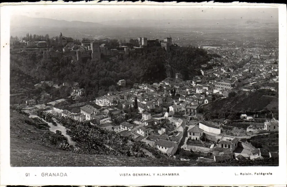 Granada — Vista Geral e Alhambra — L. Roisin, Fotógrafo - Frente