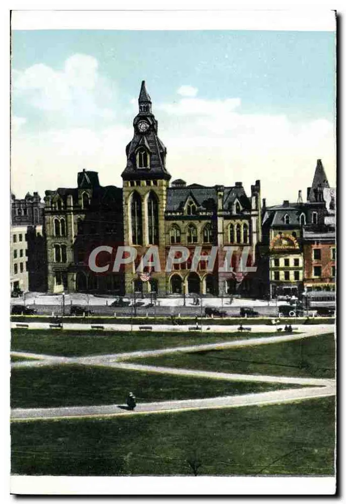 Hôtel Taft, New Haven, Conn. — immeuble en briques rouges avec façade classique et drapeau américain — éditeur non visible - Verso