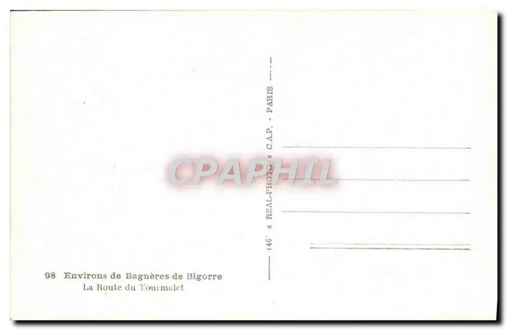 Umgebung von Bagnères-de-Bigorre — Die Tourmaletstraße — C.A.A. - Rückseite