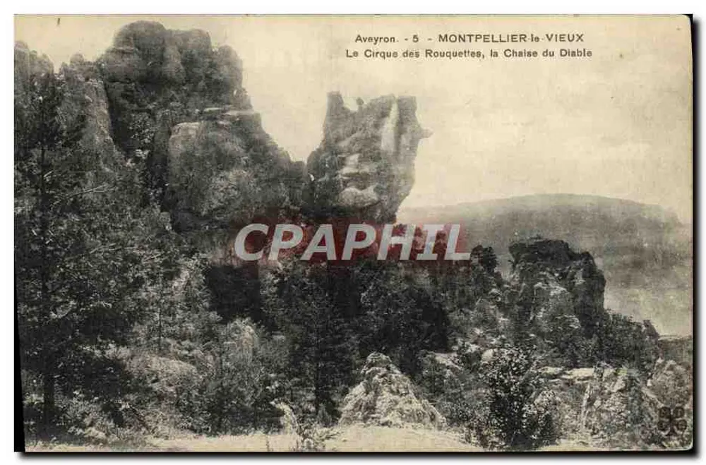 Aveyron - Montpellier-le-Vieux - Der Cirque des Rouquettes, der Teufelsstuhl - Vorderseite