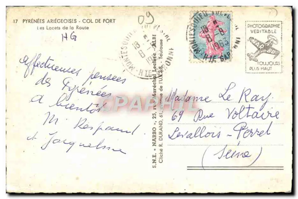 Les Lacets de la Route — Col de Port — Norbo - Verso