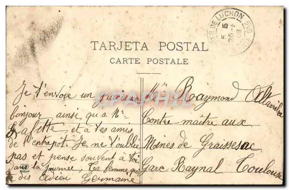 Viella - Allgemeine Ansicht — Tal von Aran, Pyrenäen — Phototypie Labouche frères, Toulouse, 1. Serie - Rückseite