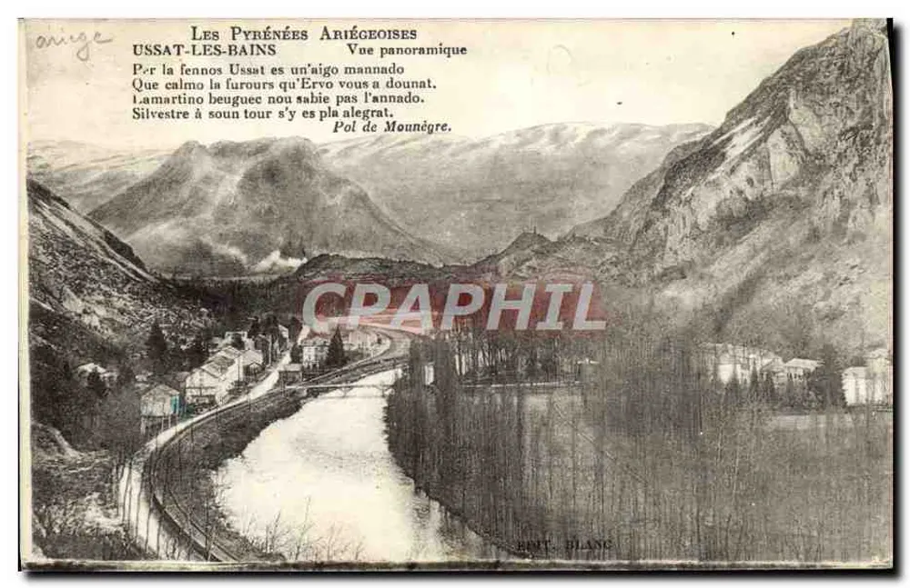 Ussat-les-Bains — Vista panorámica — Editor: Bert Blanc - Anverso