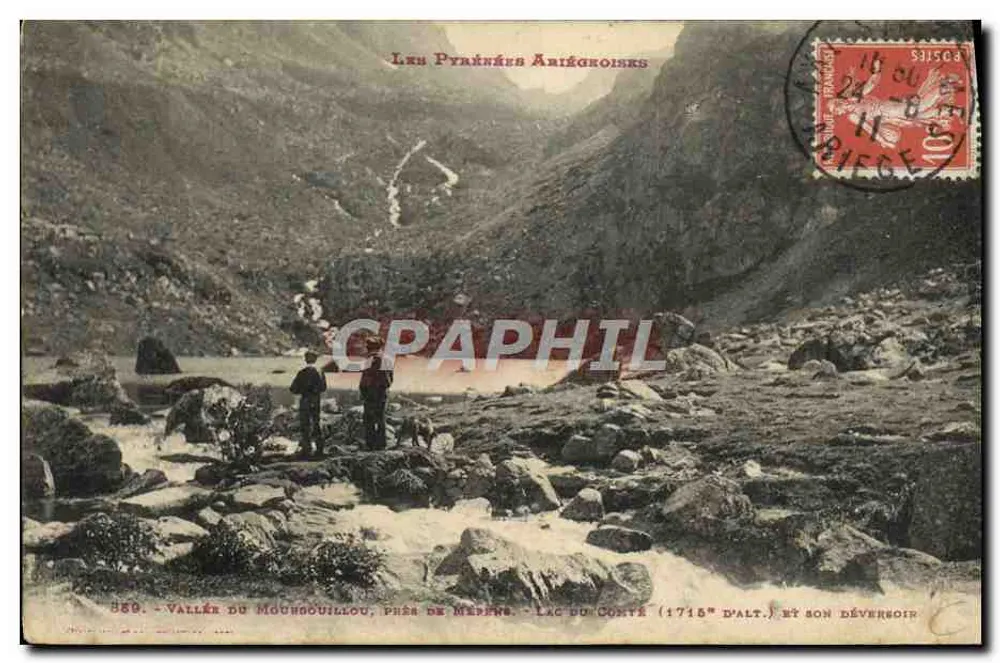 Les Pyrénées Ariégeoises — Tal des Mounssouillou, nahe Merpins — See du Comté (1715 m Höhe) und sein Spillway — Verleger nicht sichtbar, Seriennummer 860 - Vorderseite