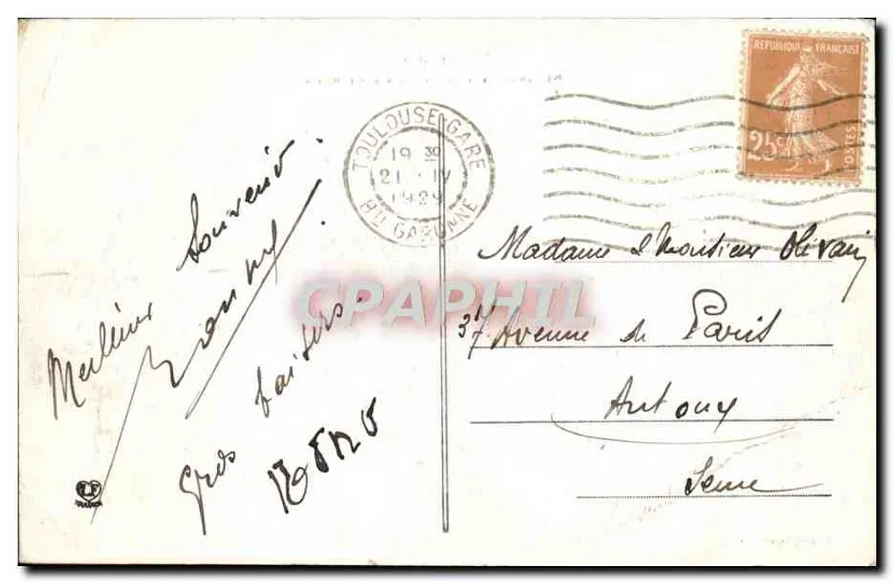 Toulouse - Haupteingang des Grand Rhône — Verlag Laboche Frères, Toulouse, Nr. 29 - Rückseite