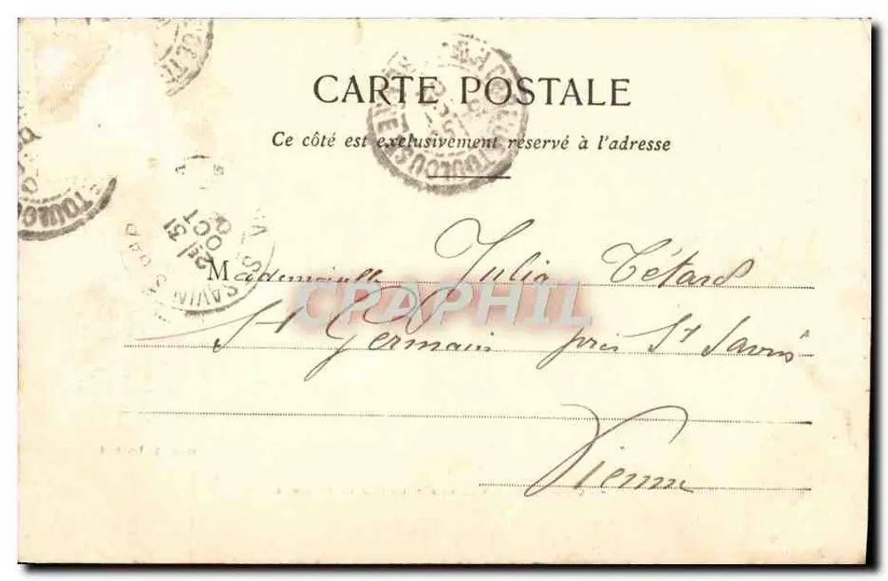 Toulouse - Vista geral sobre a Garonne — Cliché A. Trautoult, edit. Labouche & Cie, n°1 - Verso
