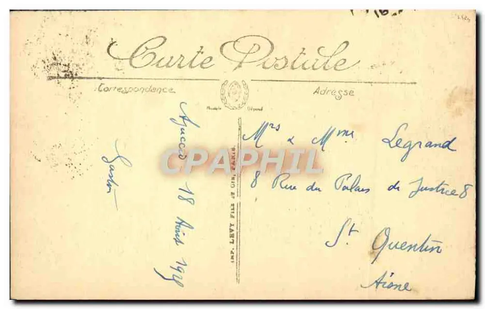 Ajaccio — Zimmer, in dem Napoleon I. geboren wurde — LL. Nr. 32 - Rückseite