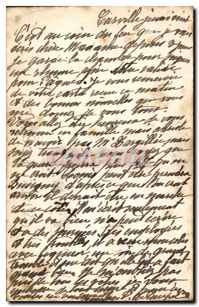 Na Normandia — O ensaio do chapéu — Henri ERMICE - Verso
