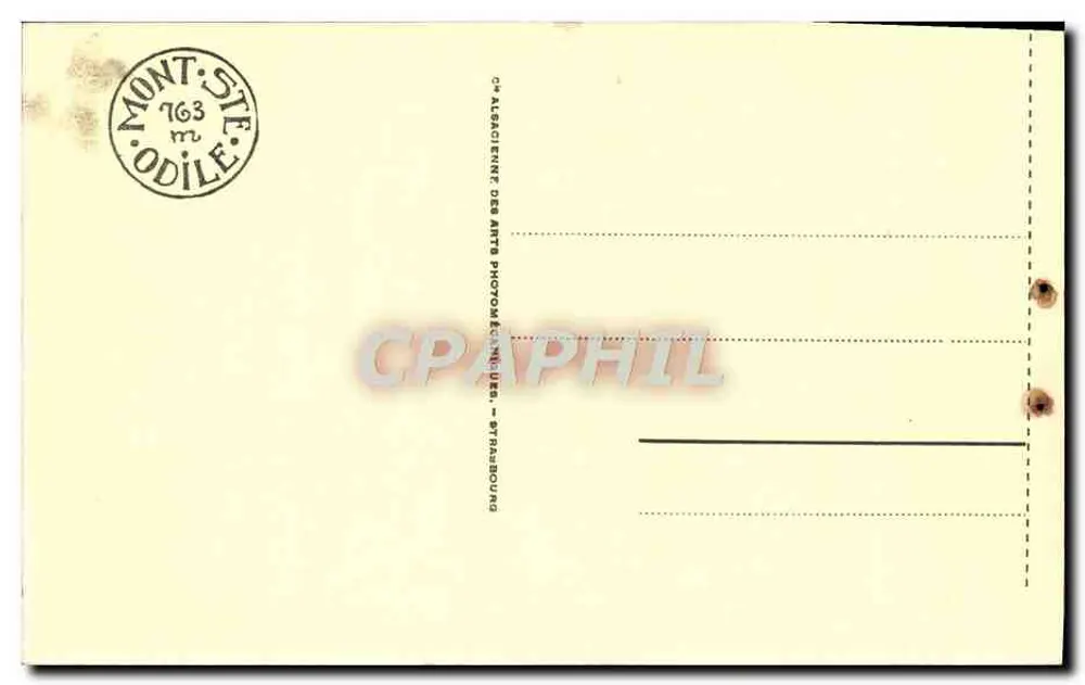 Monte Ste-Odile — Capela dos Anjos — Cie Alsacienne des Arts Photographiques, Strasbourg - Verso