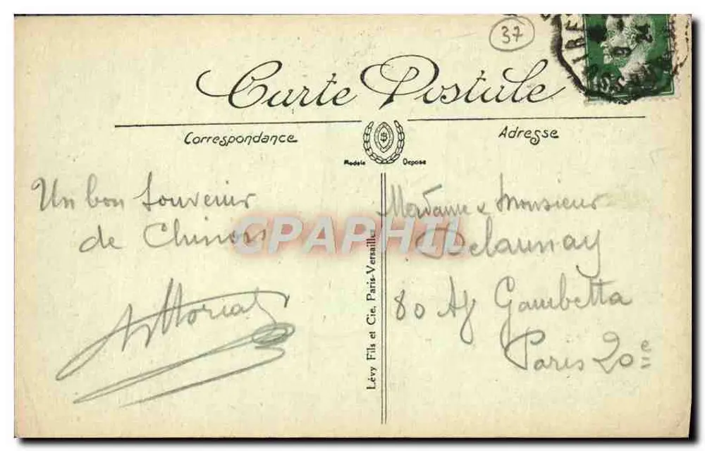 Chinon — Das Haus genannt Rabelais, Rue de la Lamproie — L.I. — Französische Republik - Rückseite