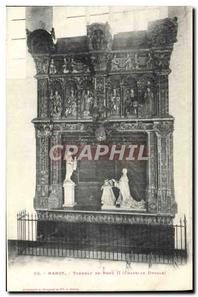 Nancy - Túmulo de René II (Capela Ducal) — Fototipia A. Bergant & Cie, NANCY, n°33 - Frente