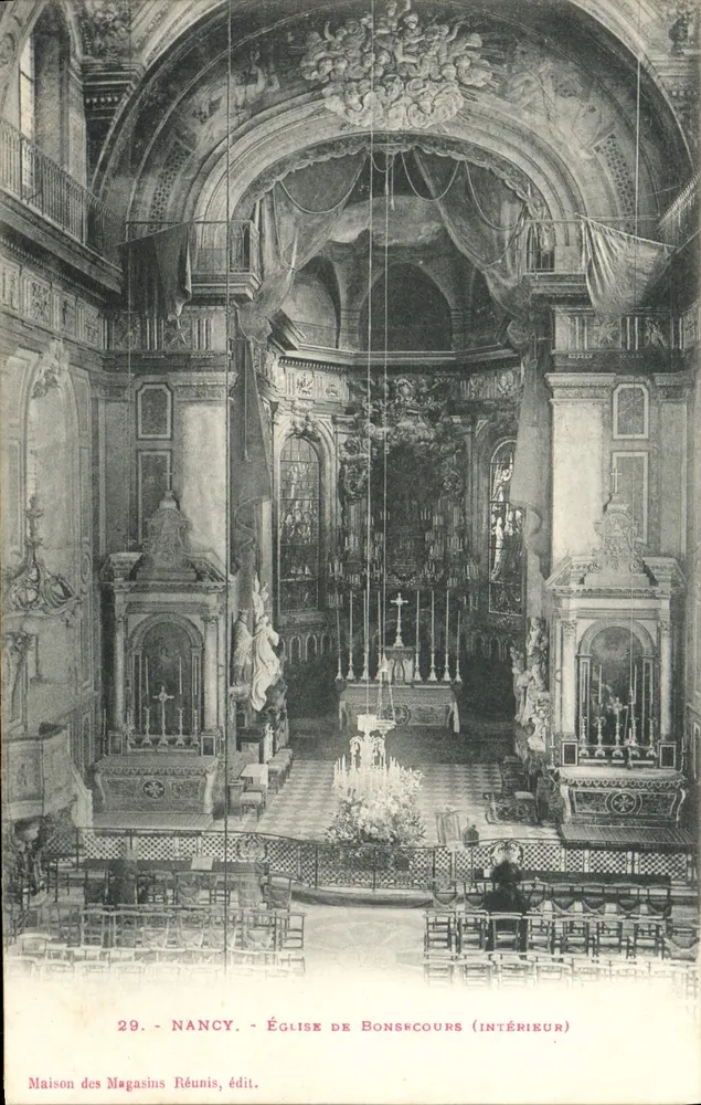 Nancy — Katedra Bonsecours (wewnętrzna) — Maison des Magasins Réunis, nr 29 - Awers