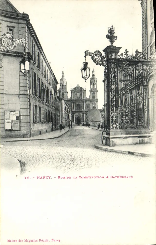 Nancy - Rue de la Constitution & Cathédrale — Maison des Magasins Réunis, Nancy, n°16 - Voorkant
