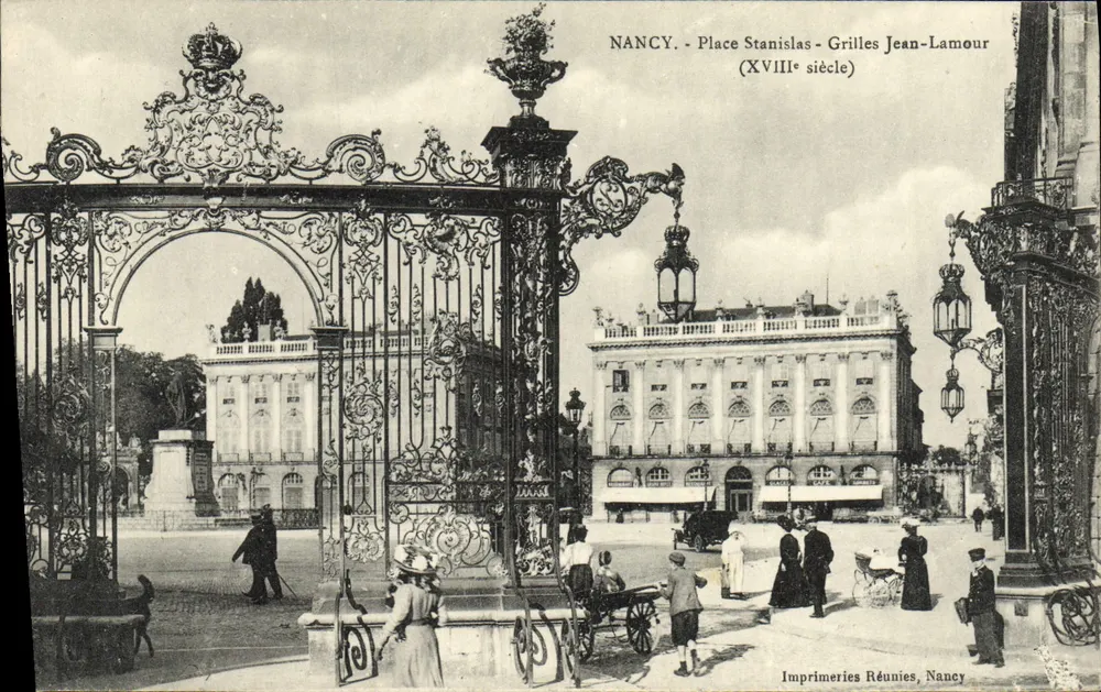 NANCY - Place Stanislas - Grilles Jean-Lamour (siglo XVIII) — Imprimeries Réunies, Nancy - Anverso