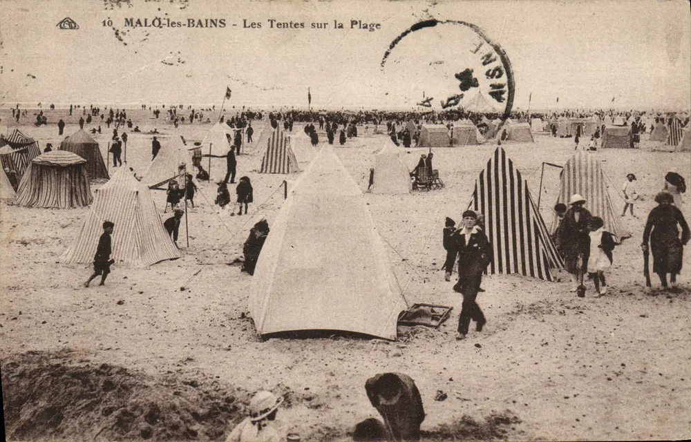 MALO-les-BAINS — Die Zelte am Strand — Unbekannter Verlag, Nr. 10 - Vorderseite