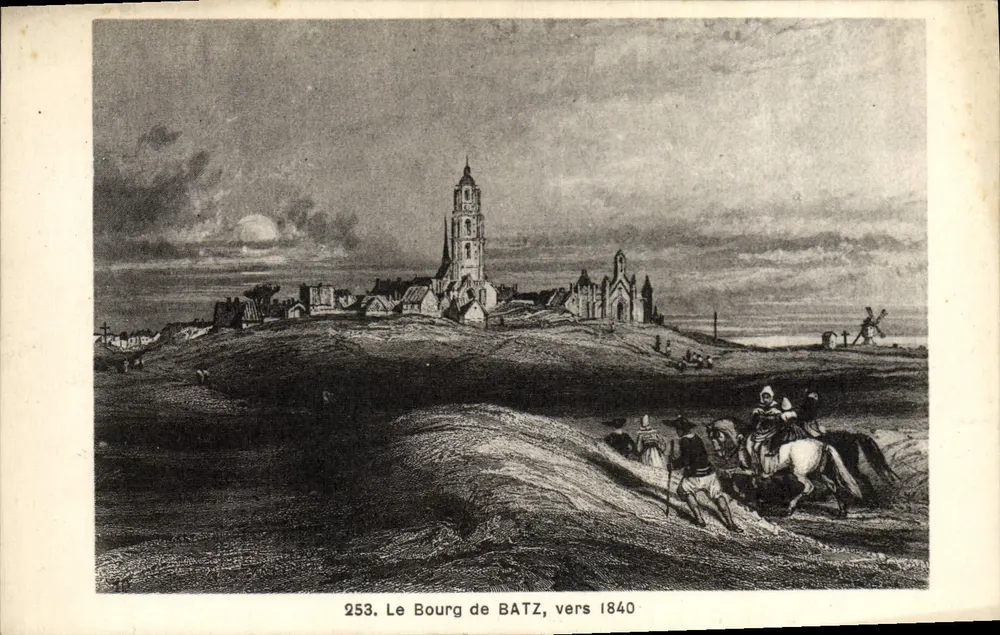 O Bourg de BATZ — vista histórica — P. Chapeau, editor Nantes, n° 253 - Frente