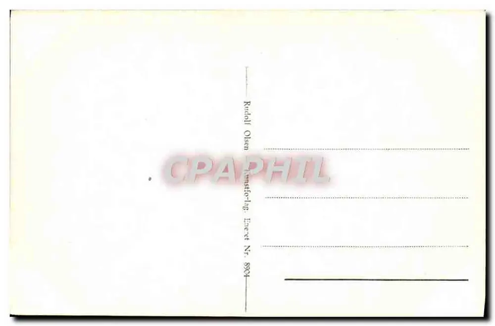 Schloss Gråaasten — Ansicht der Eingangstür mit Wache — Verlag Rudolf Olsen, Nr. 8994 - Rückseite