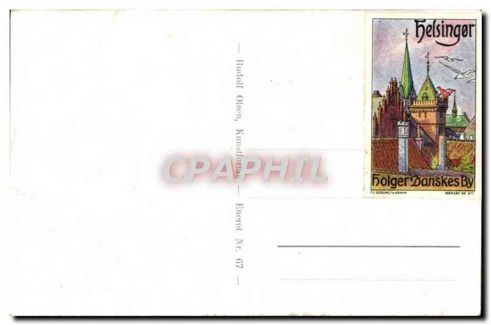 Helsinger. Igreja de São Olaf — Rudolf Olsen, Kunstforne, Enkelt Nr. 67 - Verso