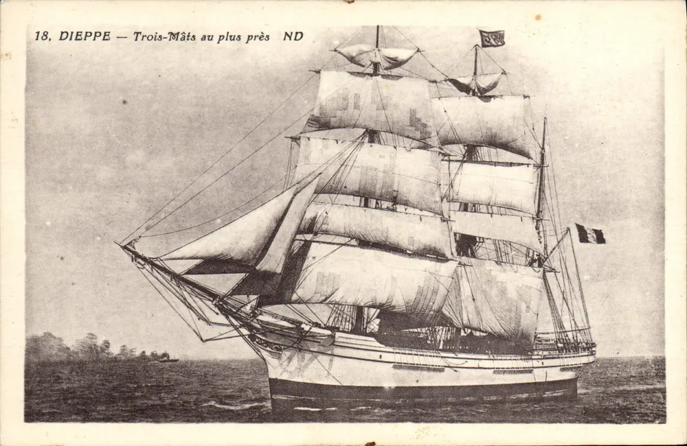 Dieppe — Três-Mastros a vela — Editor ND, n° 18 - Frente