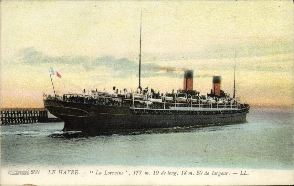 Le Havre — "La Lorraine", 177 m. 10 de long. 18 m. 20 de largura. — LL. - Frente