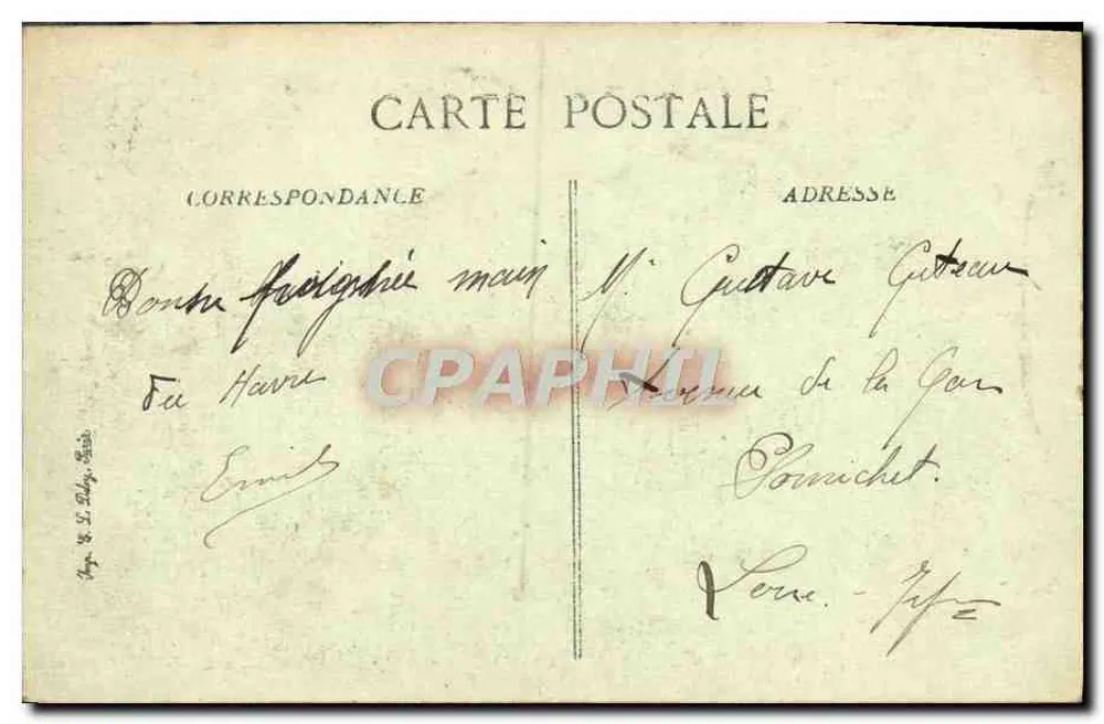 Le Havre — Einfahrt in den Hafen bei stürmischem Wetter — unbekannter Verlag, Nr. 177 - Rückseite
