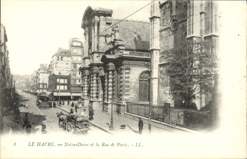 Le Havre — Notre-Dame und die Rue de Paris — LL. — N°8 - Vorderseite