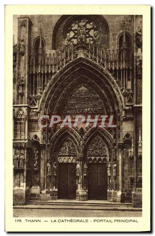 Thann — La catedral - Portal principal — Braun & Cie, Imp.-Edit., Mittelhütte-Dornach - Anverso